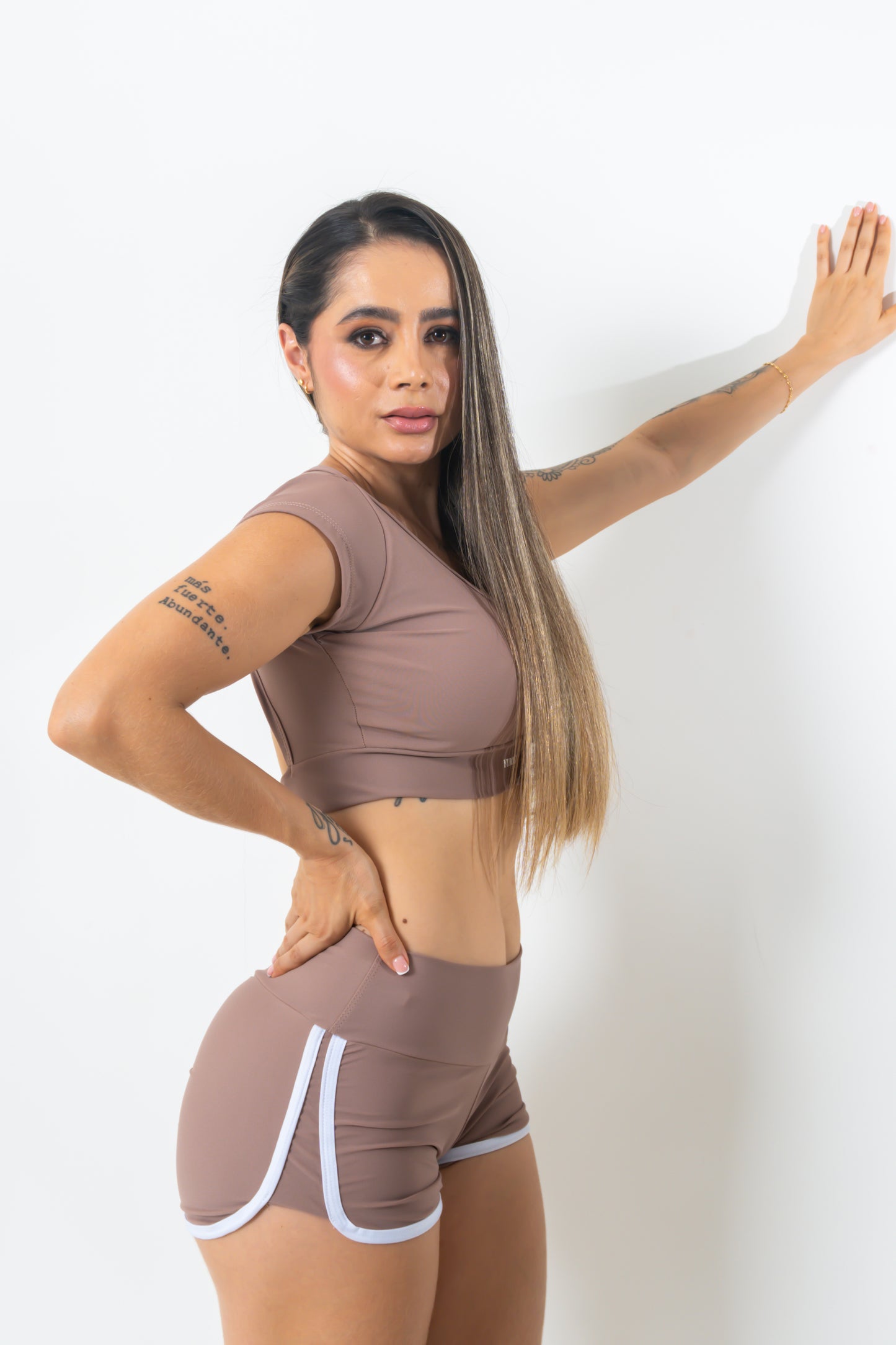 Set Short con Push Up Beige Claro